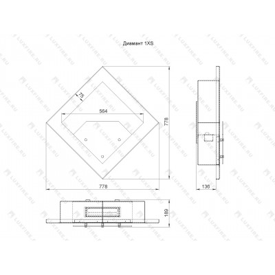 "Настенный биокамин Lux Fire ""Диамант 1"" XS"