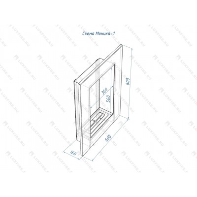 "Настенный биокамин Lux Fire ""Моника 2 Н"" XS"