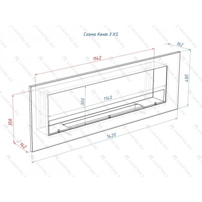 "Настенный биокамин Lux Fire ""Кент 3 Н"" XS"